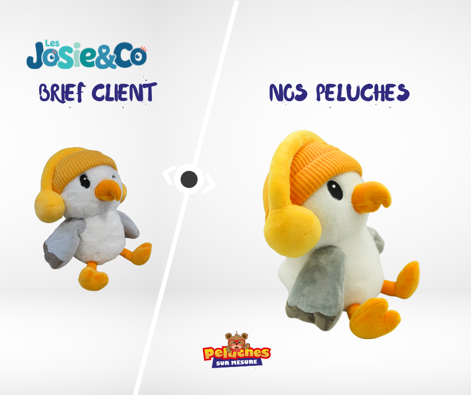 Peluche mouette sur mesure becassine